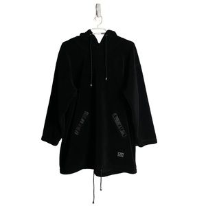 Liz Claiborne Women's Black Longline Fleece Hoodie